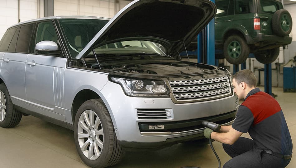 Range Rover being serviced